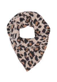 Seasons of April - Leo Dreieck Schal MONA LEO DREIECK Weicher, kuscheliger Dreiecksschal mit Leo-Muster aus 100% Viskose - Beige