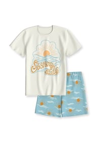 CALIDA - Kinder Kurz-Pyjama Kids Sun - star white