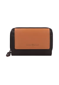 GREEN BURRY Nappa - Nappa Geldbörse RFID Schutz Leder 14 cm - black-tan