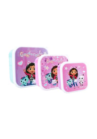 COFI - Lunchbox 3in1 Brotdose für Kinder ideal für Schule und Ausflüge - Rosa 12x12x6cm