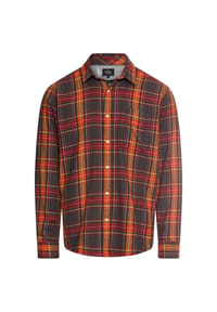 camel active - fleXXXactive® Langarmhemd aus leichtem Flanell - Dunkelbraun