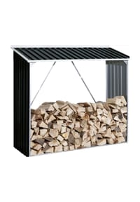 VCM. - Metall Kaminholzregal  mit Dach / Holzlager / Kaminholzunterstand Maße H. 162 x B. 182 x T. 74 cm - 