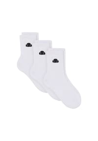 ellesse - Kinder Socken, 3er Pack -Tollona Junior Socks, Logo, einfarbig - Weiß