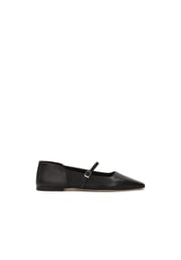 ONE ELEMENT - Schwarze Ballerinas aus weichem Leder - Schwarz