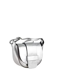 collezione alessandro® - Abendtasche Blink aus Leder in Metalic-Finish - schwarz