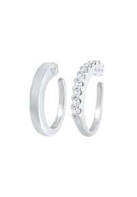 elli. - Ohrringe Single Earcuff Basic Zirkonia 2Er Set 925 Silber - Gold