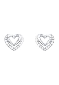 amor - Damen Ohrstecker Herz, 925er Silber - silber