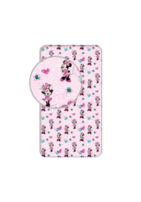 Disney - Spannbetttuch – Baumwollbettlaken für Kinderbett (90x200+25 cm) - Rosa 90x200cm