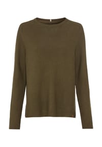 camel active - Rundhalspullover aus Feinstrick - Dunkel khaki