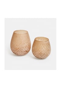 LOBERON - Windlicht 2er Set Méloriane weiß/beige - weiß/beige