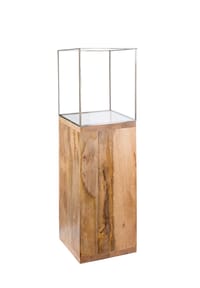 GILDE - Windlicht mit Glasaufsatz - beige