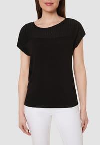 Street One Damen T-Shirt Mit Stickerei – Baumwolle Kurzarm Shirt Mit Elegantem Design