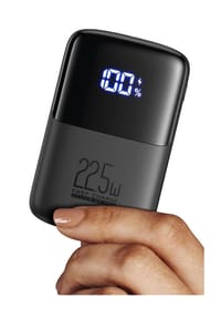 MANIKE - Kompakte 10000 mAh Powerbank mit 22.5W Schnellladeung, integrierter Handyhalterung & USB-C - schwarz