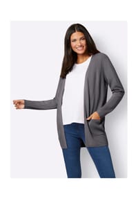 Sieh an! - Long-Strickjacke - anthrazit