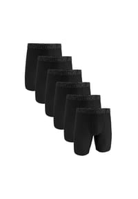 UNDER ARMOUR - Herren Lange Boxershorts, 6er Pack - Performance Tech Mesh Long Boxer - Solid 9", Stretch, einfarbig - Schwarz