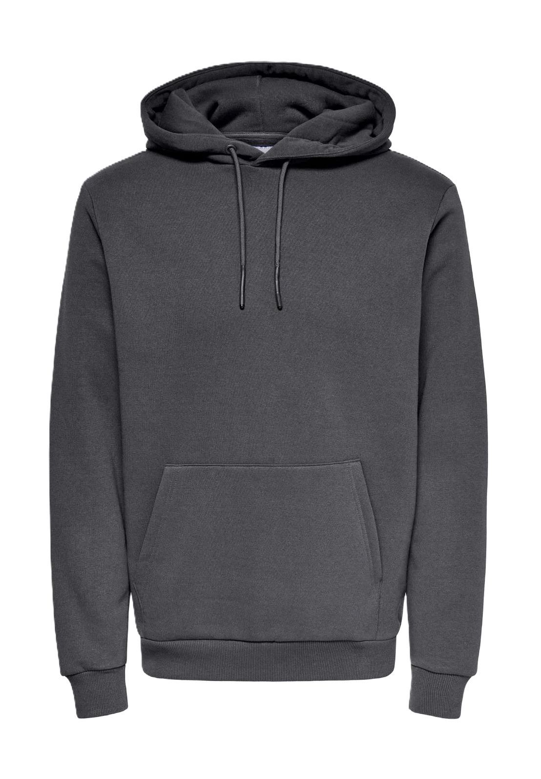 Only & Sons Herren Grau Slim Fit Hoodie In Anthrazit - Bild 5