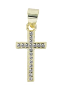 Adelia's Cross Collection - Anhänger – Kreuz Kreuzanhänger aus 925 Silber mit Zirkonia - gold