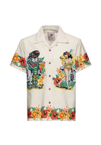 KING KEROSIN - Hawaiihemd mit auffälligem Motivprint I Make My Dreams Come True - beige