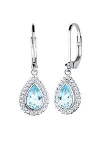 elli. - Ohrringe Tropfen Festlich Elegant Topas 925 Silber - Hellblau