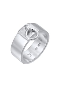 KUZZOÍ - Ring Silber Kreis Kette 925 Sterling Silber - Silber