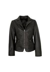 MADDOX - Damen Lederjacke Blazer Lammnappa schwarz - schwarz