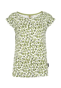 ROADSIGN® australia - Damen T-Shirt AOP Leo mit Allover-Print und Kimonoärmeln - grün/schwarz/weiss