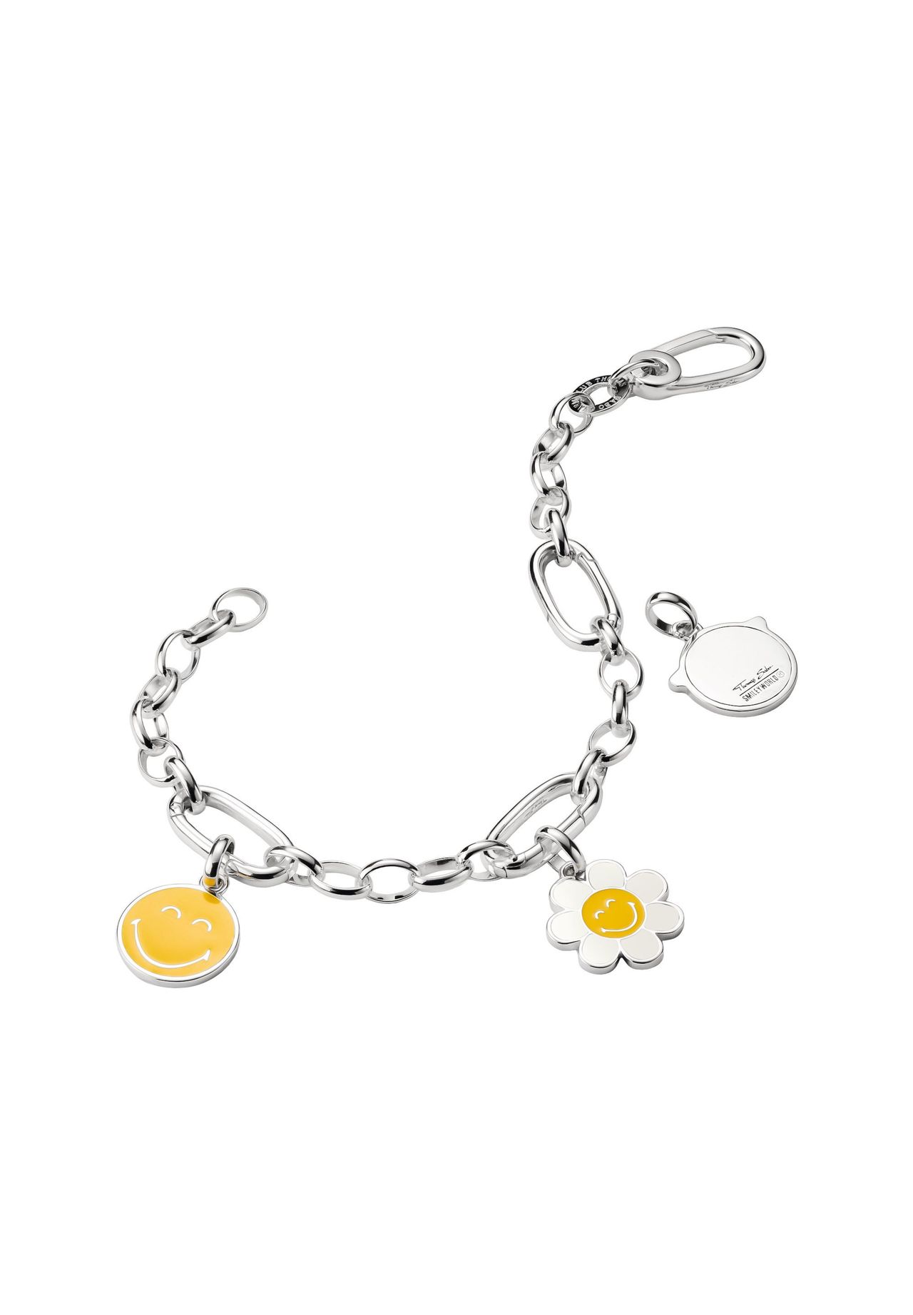 Thomas Sabo Smileyworld® Calm Charm-AnhäNger Connect, Silberfarben, Gelb, 2,1 Cm