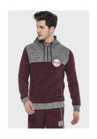 CIPO & BAXX® - Sweatshirts mit Zipper und Konstrast-Look - BURGUNDY-GREY