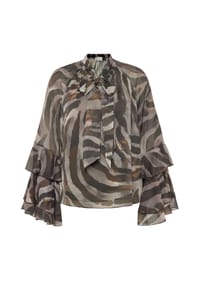 Vera Mont - Chiffonbluse mit Volant - Brown/Brown