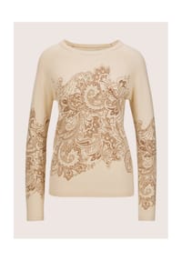MADELEINE - Kaschmirpullover mit einzigartigem Print - kiesel / taupe