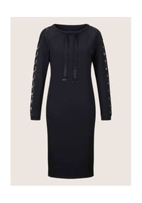 MADELEINE - Stretch-Kleid mit Spitze und Strass - marine