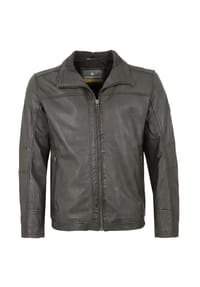redpoint - Herren Lederjacke Lammnappa grau - grau
