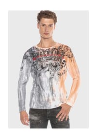 CIPO & BAXX® - Sweatshirts mit Ornament-Print - BLUE-GREEN
