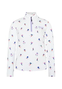 CHIEMSEE - Fleecepullover mit verspieltem Skifahrer-Alloverprint - 10 White