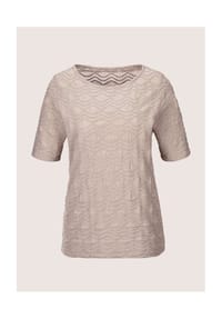 MADELEINE - Viskoseshirt mit Rundhalsausschnitt - cappuccino