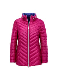 GOLDNER - Kurzgröße:  Leichte Steppjacke mit Kapuze - cappuccino / schieferblau