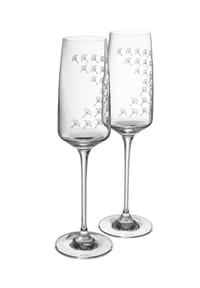 JOOP! Champagner-Glas Set "Faded Cornflower", 2er-Set - Faded Cornflower - TRANSPARENT