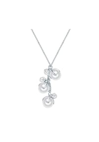 Luluandjane - Damen Kette aus Messing in Silber mit Muschelkernperle - silber