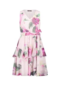 Vera Mont - Cocktailkleid mit Volant - Rosé/Dark Pink