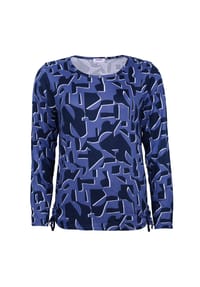 STOOKER® - CARA Damen Langarmshirt - blue abstract aop