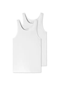 SCHIESSER - Unterhemd, Doppelpack, uni, für Herren - 100 WEISS