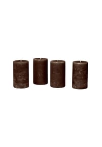 LOBERON Kerzen 4er Set - Kerze 4er Set Braga dunkelbraun - dunkelbraun