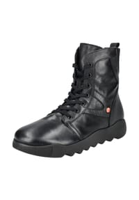 softinos® - Leder Stiefelette - Schwarz/Schwarz