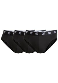 CR7 - Herren Slips, 3er Pack - Briefs, Logobund, Stretch Cotton - Schwarz