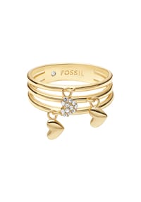 FOSSIL SUTTON - Fossil Damen Sutton Heartbeat Prestack-Ring aus goldfarbenem Messing, JA7304710 - GOLD