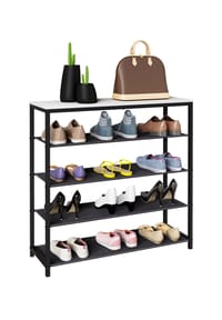 VCM. - Schuhregal | Maße ca. H. 87 x B. 90 x T. 30 cm | Schuhablage im Industrie Style Design | Regal mit 4 Fächern - Taliro - Honig-Eiche