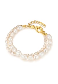 YOKOAMii - Damen Armband aus Metall-Legierung in Gelbgold mit Süßwasser-Zuchtperle - gelbgold