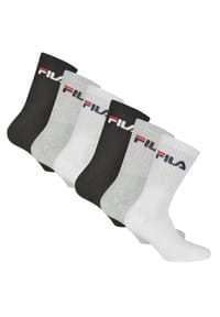 FILA - Unisex Socken, 6er Pack - Crew Socks, Frottee, Tennis, Sport (2x 3 Paar) - Blau