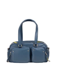 DuDu Pocket - Pocket Schultertasche Leder 33 cm - denim blue