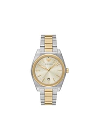 EMPORIO ARMANI - Emporio Armani Herrenuhr 3-Zeiger-Werk Edelstahl Bicolor, AR11716 - Silber